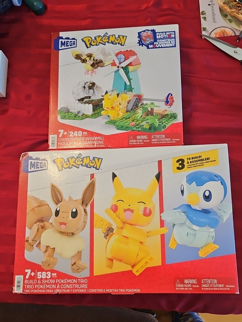 Mega Pokémon –  Pikachu,  Eevee,  Piplup and Couteyside windmill